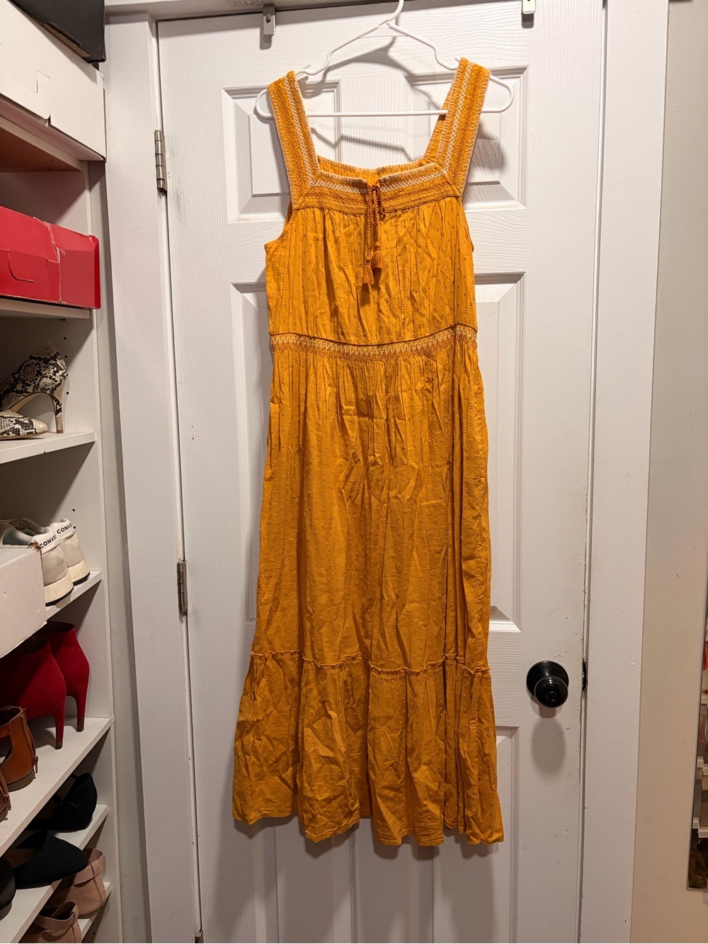 Old Navy Golden Yellow Maxi Sundress with Smocked Bodice